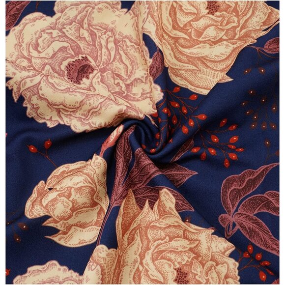 Dresstells Women's Yellow,Navy Modest Vintage Cocktail Formal Party Dresses - Picture 4 of 5